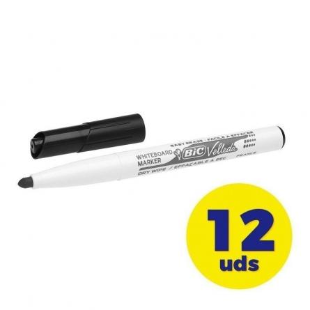 Caja de Rotuladores para Pizarra Bic Velleda 9581711/ 2mm/ 12 unidades/ Negros - Imagen 1