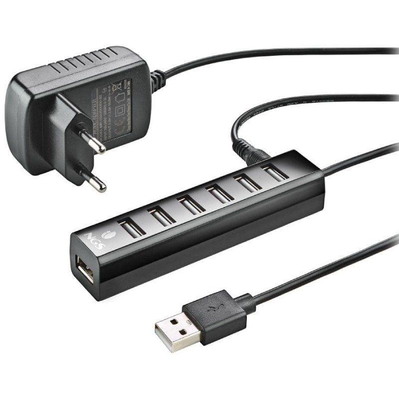 Hub USB 2.0 con Alimentación Externa NGS IHUB7 Tiny/ 7 Puertos USB 2.0