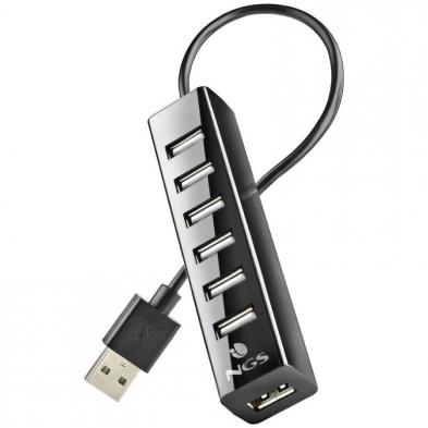 Hub USB 2.0 con Alimentación Externa NGS IHUB7 Tiny/ 7 Puertos USB 2.0
