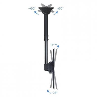 Soporte de Techo Giratorio/ Inclinable/ Nivelable TooQ LPCE1170TSLI-B para TV de 37-70'/ hasta 50kg