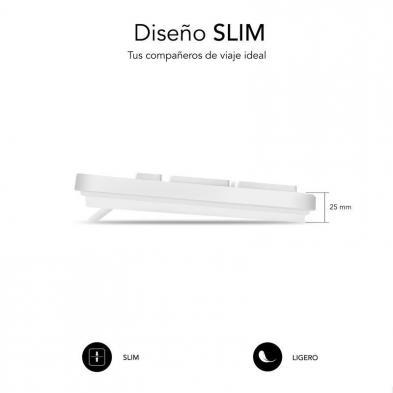Teclado Subblim Business Slim Silencioso/ Blanco