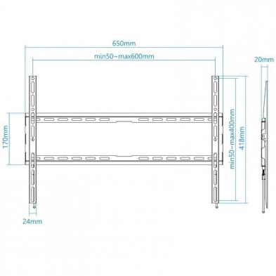 Soporte de Pared Fijo TooQ LP1080F-B para TV de 37-80'/ hasta 45kg
