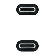 Cable USB 3.2 Nanocable 10.01.4301-L150-COMB/ USB Tipo-C Macho - USB Tipo-C Macho/ 1.5m/ Gris y Negro