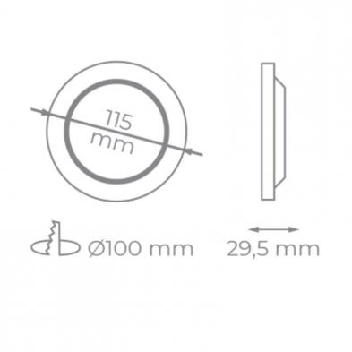 Downlight Iglux IG-54-7R-C/ Circular/ Ø115 x 29.5mm/ Potencia 7W/ 540 Lúmenes/ 3000ºK/ Blanco