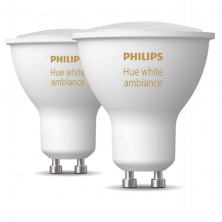 Bombilla Led Inteligente Philips Hue White Ambiance/ Casquillo GU10/ 5W/ 350 Lúmenes/ 2200K-6500K/ 2 unidades/ Precisa Philips H