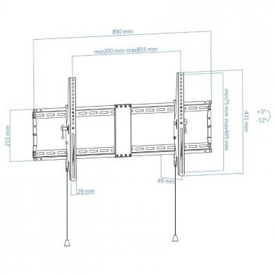 Soporte de Pared Inclinable TooQ LP4391T-B para TV de 43-90'/ hasta 70kg