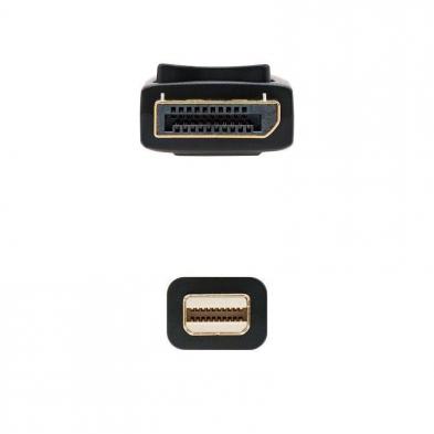 Cable Mini Displayport Nanocable 10.15.2402/ Mini Displayport Macho - Displayport Macho/ 2m/ Negro