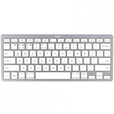 Teclado Compacto Inalámbrico por Bluetooth Trust 24654/ Plata