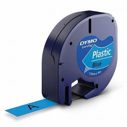 Cinta Rotuladora Adhesiva de Plástico Dymo 91205/ para Letratag/ 12mm x 4m/ Negra-Azul - Imagen 1