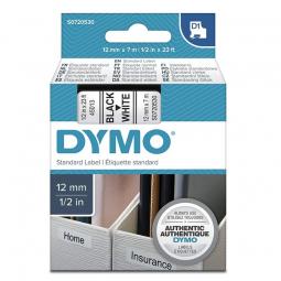 Cinta Rotuladora Adhesiva de Plástico Dymo D1 45013/ para Label Manager/ 12mm x 7m/ Negra-Blanca - Imagen 1
