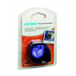 Cinta Rotuladora Adhesiva de Plástico Dymo 12267/ para Letratag/ 12mm x 4m/ Negra-Transparente - Imagen 1