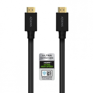 Cable HDMI 2.1 8K Aisens A150-0680/ HDMI Macho - HDMI Macho/ 5m/ Certificado/ Negro