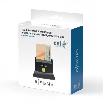 Lector de DNI y Tarjetas Aisens ASCR-SN05-BK/ Negro