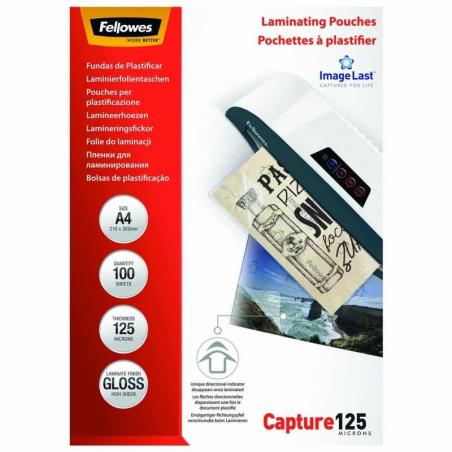 Fundas para Plastificar Fellowes 5307407/ A4/ 125 Micras/ 100 unidades - Imagen 1