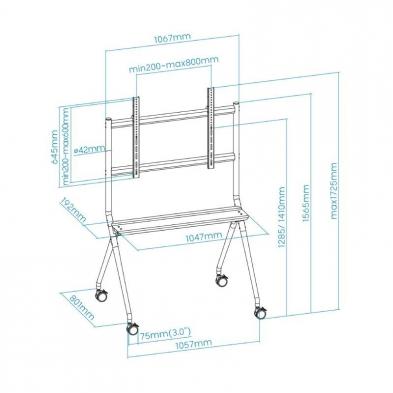 Soporte de Pie TooQ FS20205M-B para TV de 50-86'/ hasta 120kg
