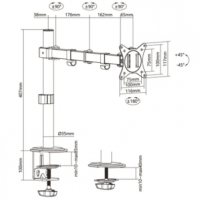 Soporte para Monitor y TV Aisens DT32TSR-147/ hasta 9kg