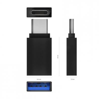 Adaptador USB 3.2 Aisens A108-0717/ USB Hembra - USB Tipo-C Macho/ Negro