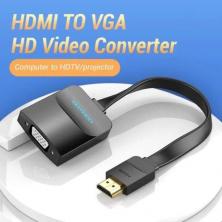 Cable Conversor Vention 74345/ HDMI Macho/ VGA Hembra - Jack 3.5 Hembra/ 15cm/ Negro