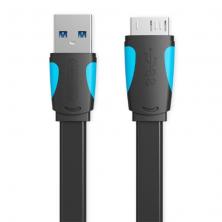 Cable USB 3.0 Vention VAS-A12-B050/ USB Micro B Macho - USB Macho/ 50cm/ Azul y Negro