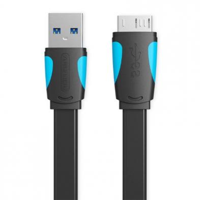 Cable USB 3.0 Vention VAS-A12-B050/ USB Micro B Macho - USB Macho/ 50cm/ Azul y Negro