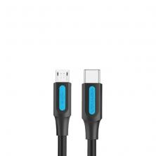 Cable USB 2.0 Tipo-C Vention COVBD/ USB Tipo-C Macho - MicroUSB Macho/ 50cm/ Negro