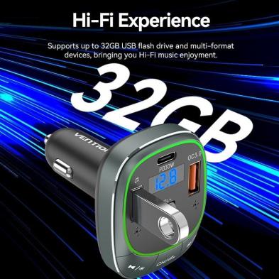 Cargador de Coche Vention FFLB0/ 1xUSB-Tipo C/ 2xUSB/ 30W