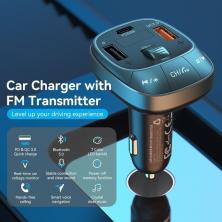Cargador de Coche Vention FFLB0/ 1xUSB-Tipo C/ 2xUSB/ 30W