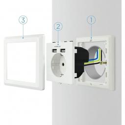 Roseta de Pared Nanocable 10.35.0010/ 1 Schuko/ 2 USB - Imagen 3