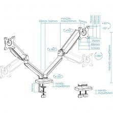Soporte para 2 Monitores TooQ DB5132TNR-B/ hasta 9kg