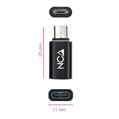 Adaptador Nanocable 10.02.0014/ MicroUSB Macho - USB Tipo-C Hembra