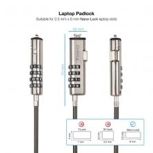 Cable de Seguridad Tipo NANO para Portátiles TooQ TQCLKC0035-G/ 1.5m