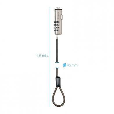 Cable de Seguridad Tipo NANO para Portátiles TooQ TQCLKC0035-G/ 1.5m