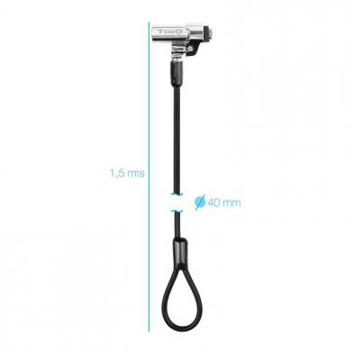 Cable de Seguridad Tipo NANO para Portátiles TooQ TQCLKC0045-G/ 1.5m