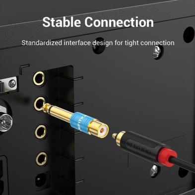 Adaptador Jack Vention VDD-C03/ RCA Hembra - Jack 6.5 Macho/ Azul