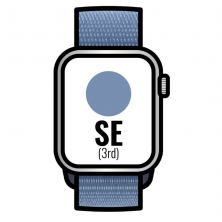 Apple Watch SE 3rd/ Gps/ 40mm/ Caja de Aluminio Plata/ Correa Deportiva Loop Azul Invierno