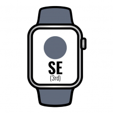 Apple Watch SE 3rd/ Gps/ 44mm/ Caja de Aluminio Plata/ Correa Deportiva Azul Tempestad M/L