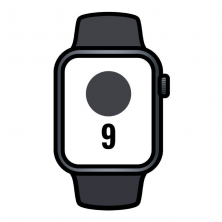 Apple Watch Series 9/ GPS/ 45mm/ Caja de Aluminio Medianoche/ Correa Deportiva Medianoche S/M