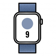 Apple Watch Series 9/ GPS/ 45mm/ Caja de Aluminio Plata/ Correa Deportiva Loop Azul Invierno