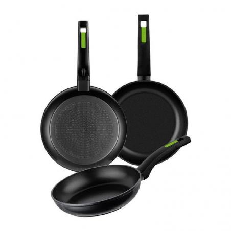 Pack 3 Sartenes Monix Green M481241/ Ø18cm/ Ø22cm/ Ø26cm/ Aluminio forjado - Imagen 1