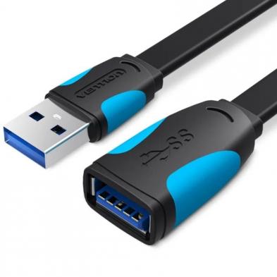 Cable Alargador USB 3.0 Vention VAS-A13-B100/ USB Macho - USB Hembra/ 1m/ Negro y Azul