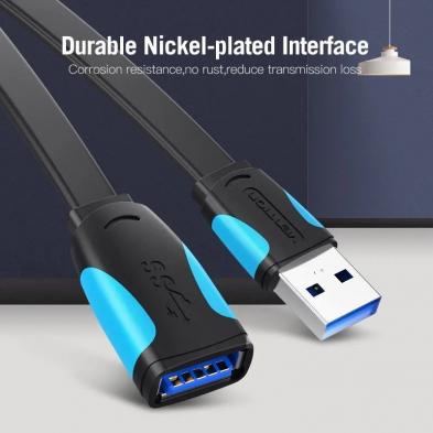 Cable Alargador USB 3.0 Vention VAS-A13-B100/ USB Macho - USB Hembra/ 1m/ Negro y Azul