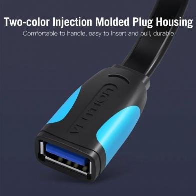 Cable Alargador USB 3.0 Vention VAS-A13-B300/ USB Macho - USB Hembra/ 3m/ Negro y Azul