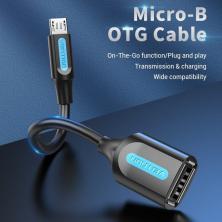 Cable USB 2.0 Vention CCUBB/ MicroUSB Macho - USB Hembra/ 15cm/ Negro