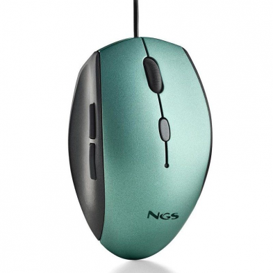 Ratón Ergonómico NGS Moth Ice/ Hasta 1600 DPI/ Verde Hielo