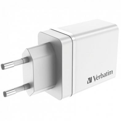 Cargador de Pared Verbatim CHR-30EU2/ 1xUSB Tipo-C/ 3xUSB/ 30W