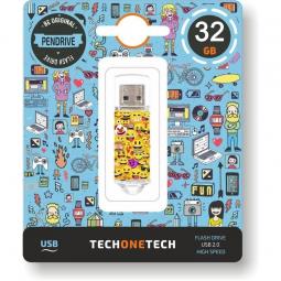 Pendrive 32GB Tech One Tech Emojis USB 2.0 - Imagen 1