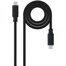 Cable USB 3.2 Nanocable 10.01.4103/ USB Tipo-C Macho - USB Tipo-C Macho/ Hasta 100W/ 20Gbps/ 3m/ Negro