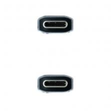 Cable USB 3.2 Nanocable 10.01.4103-COMB/ USB Tipo-C Macho - USB Tipo-C Macho/ Hasta 100W/ 20Gbps/ 3m/ Gris y Negro