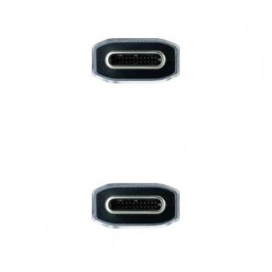 Cable USB 3.2 Nanocable 10.01.4103-COMB/ USB Tipo-C Macho - USB Tipo-C Macho/ Hasta 100W/ 20Gbps/ 3m/ Gris y Negro