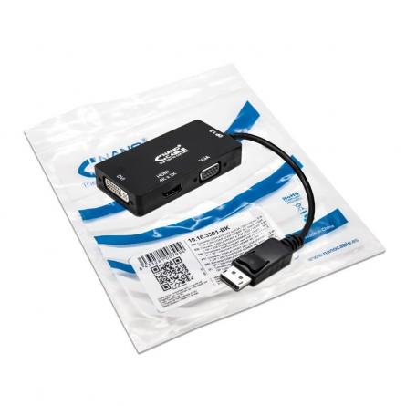 Adaptador Nanocable 10.16.3301-BK/ Displayport Macho - VGA Hembra/ DVI Hembra/ HDMI Hembra - Imagen 1